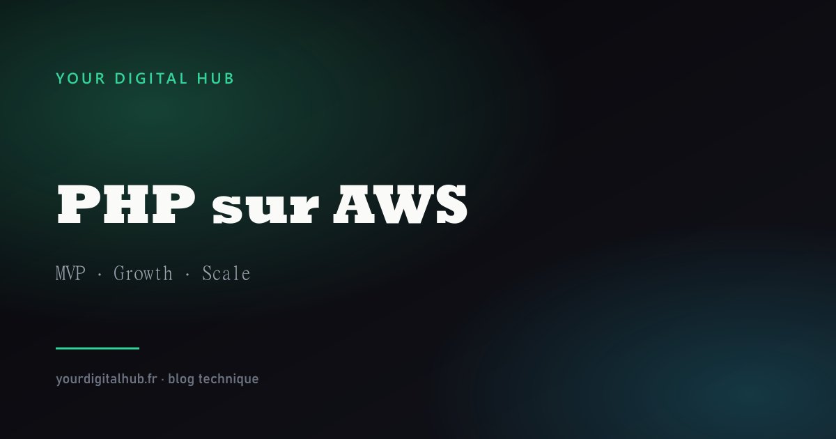 Cover visual — architecting PHP on AWS from MVP to scale